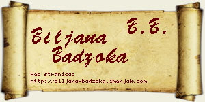 Biljana Badžoka vizit kartica